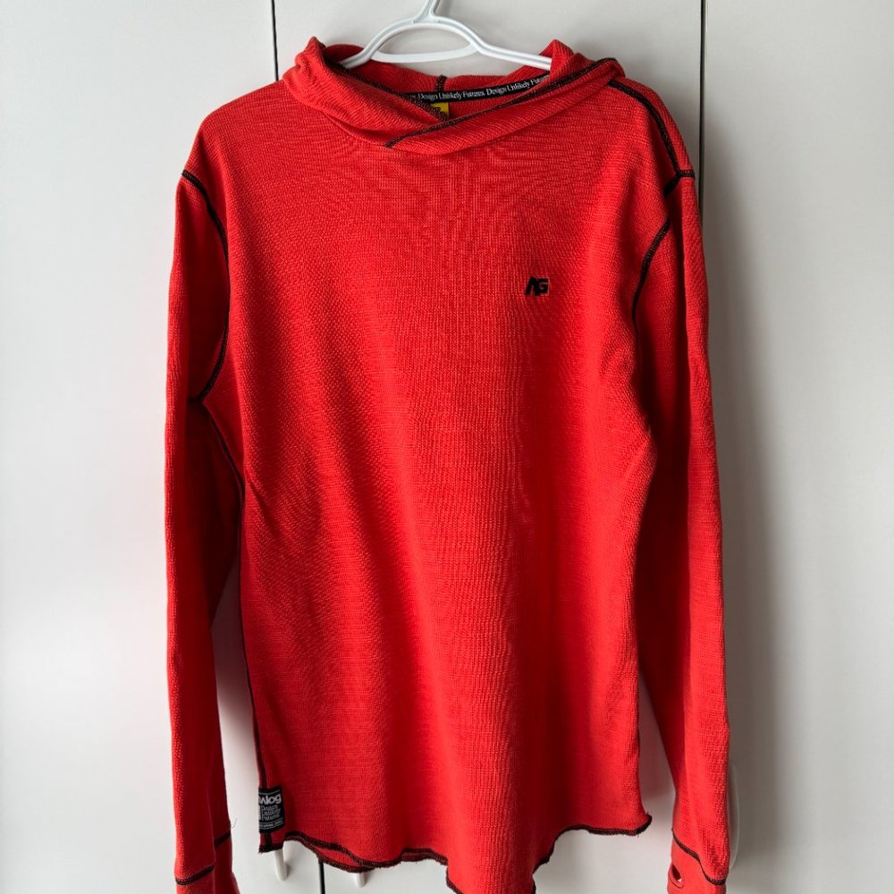 Analog Knit Long Sleeve Hood Men Red M Medium Sport Ski Snowboard Sweaters